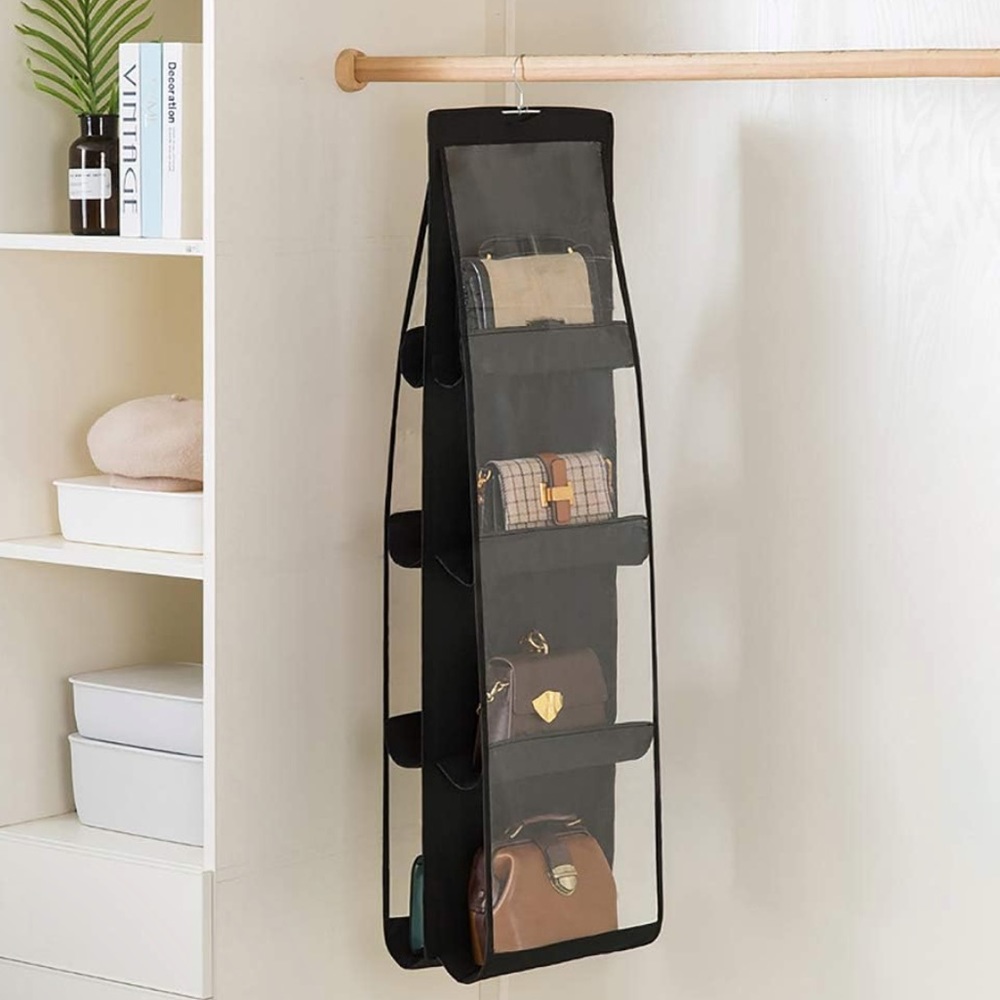 2 pack 8 Pocket Bag Organizer With Hanger Black - Picture 10 of 17